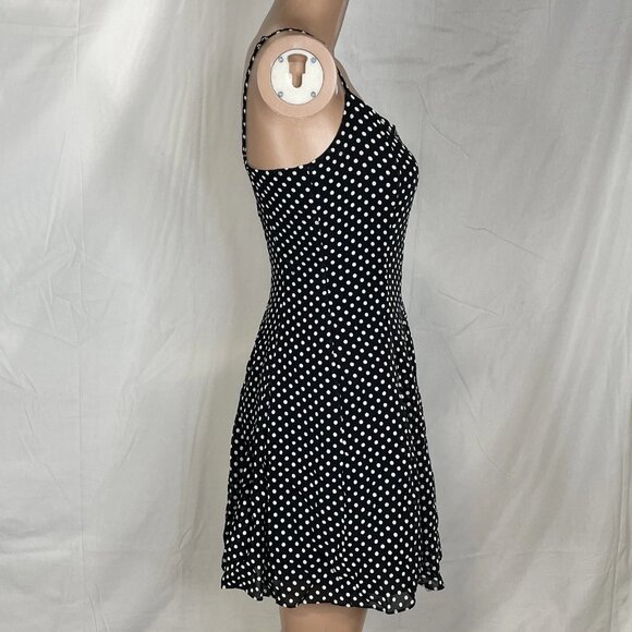 NEW REFORMATION Women’s Annelise Mini Dress in Black Polka Dot Size 6 - Picture 9 of 9